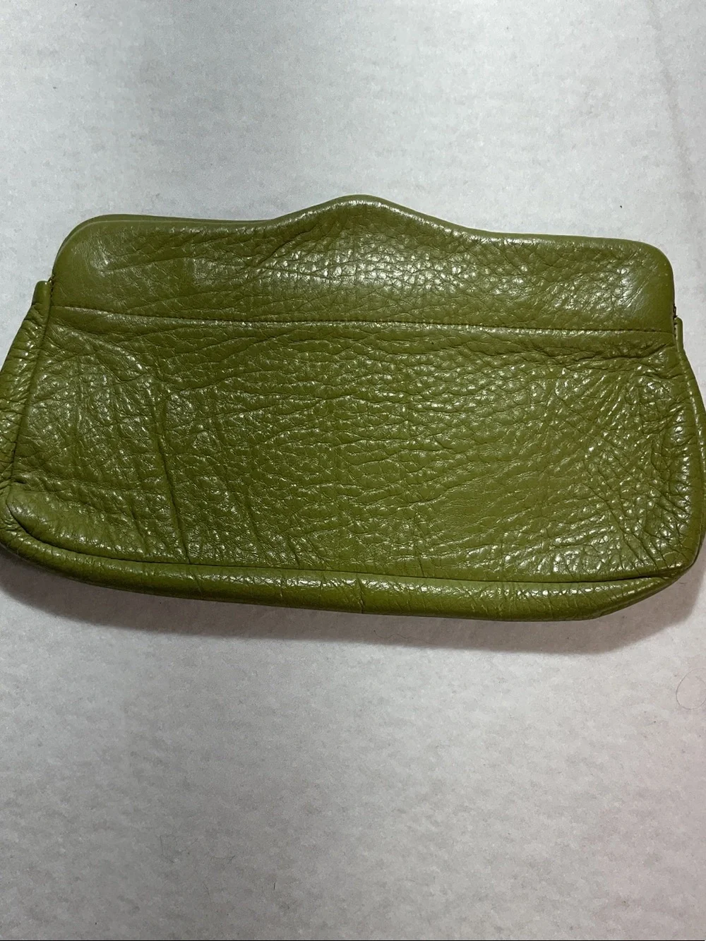 Vintage Lime Green-ish Leather Clutch
